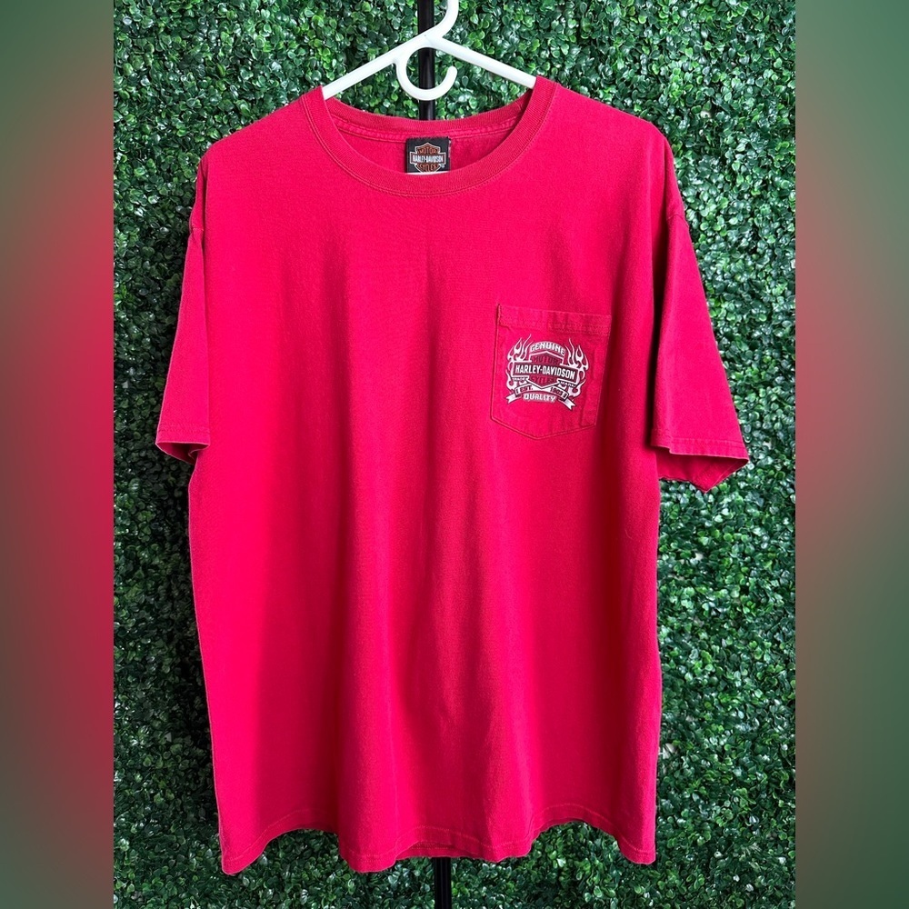 Harley Davidson Mid-Ohio Springfield, OH Men’s Red Graphic Pocket T-Shirt